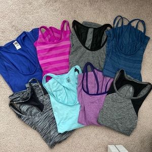 Lot of 8 women’s XS & S workout tank tops - Reebok, Champion, PINK, Xersion